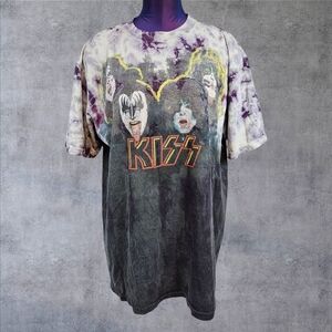 KISS‎ Factory Artwear Tie Dye Paul Stanley Gene Ace Peter RARE Size Large J28